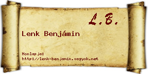 Lenk Benjámin névjegykártya